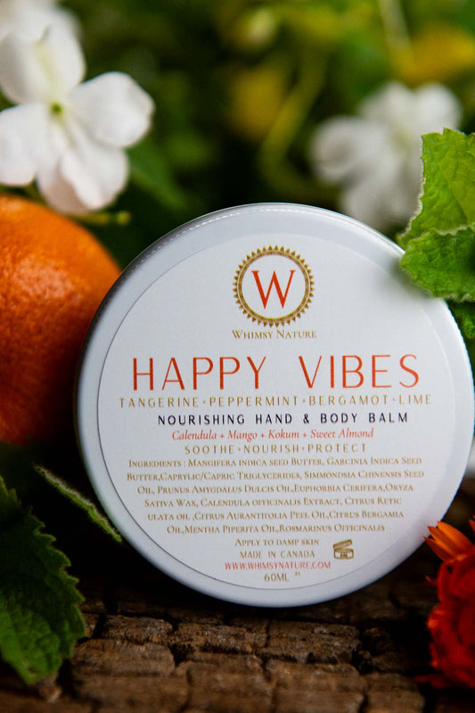 Happy Vibes Hand & Body Balm with Tangerine +Peppermint +Bergamot +Lime